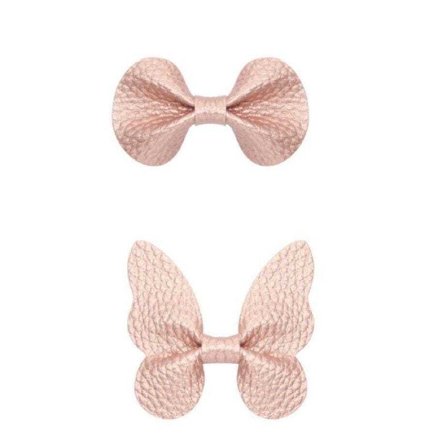 2入組女孩蝴蝶結裝飾發夾，適用於頭髮裝飾
