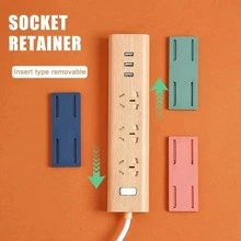 1 Treo Tường Cắm Fixer Miếng Dán Đục Lỗ Nhà Tự Dính Ổ Cắm Fixer Cáp Dây Người Tổ Chức Liền Mạch Điện dải Giá Đỡ - màu xanh lá - Xem 2