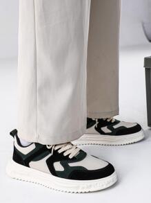 男士撞色前綁帶滑冰運動戶外運動鞋 - 黑色 - 查看 6