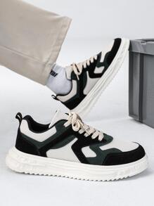 男士撞色前綁帶滑冰運動戶外運動鞋 - 黑色 - 查看 5