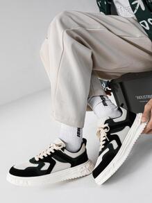 男士撞色前綁帶滑冰運動戶外運動鞋 - 黑色 - 查看 7