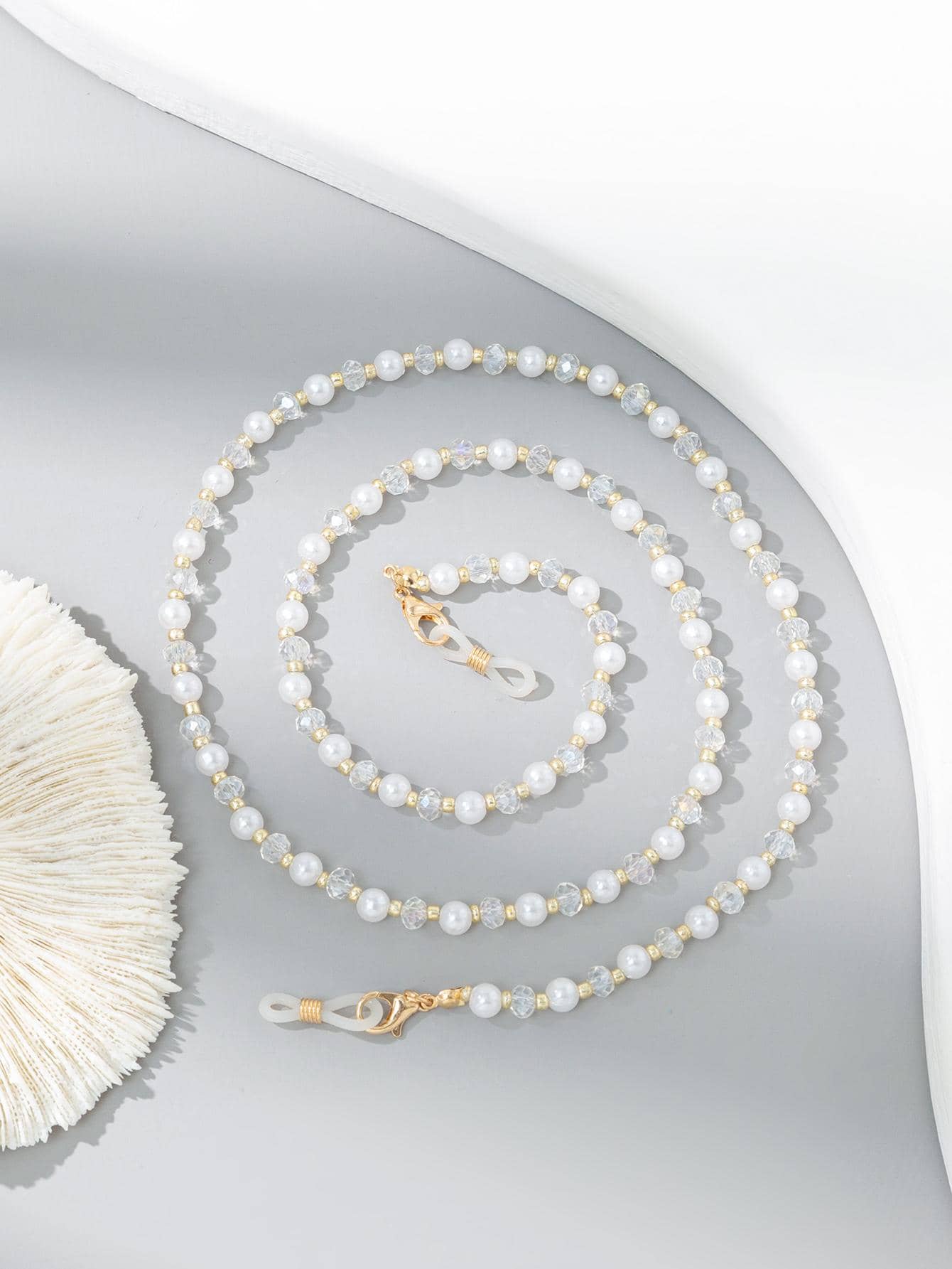 1 Phụ Nữ Ngọc Trai Giả Trang Trí Đính Hạt Chuỗi Kính Thời Trang Trang Trí Hàng Ngày