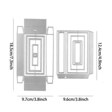 CYFUN DESIGN 1入組滑塊盒切割模具碳鋼模板用於DIY剪貼簿壓花模板紙藝剪紙卡片 - 銀色 - 查看 2