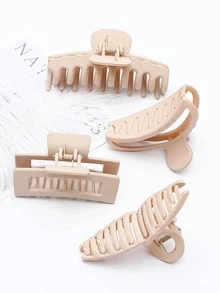 8入組女士素色時尚髮爪適用於頭髮裝飾用品 - 彩色 - 查看 9