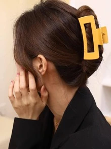 8入組女士素色矩形和花朵設計可愛髮爪適用於頭髮裝飾用品 - 彩色 - 查看 5