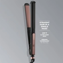 Curling Iron Rose Gold Ceramic Flat Iron, 1-inch - Black - View 3