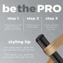 Curling Iron Rose Gold Ceramic Flat Iron, 1-inch - Black - View 4