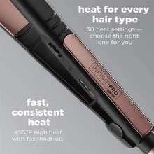 Curling Iron Rose Gold Ceramic Flat Iron, 1-inch - Black - View 2