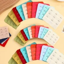 3pcs/set Bra Extension Buckle: Adjustable Elastic 3 Rows 3 Hooks Bra Strap Extenders For Perfect Fit - Multicolor - View 2