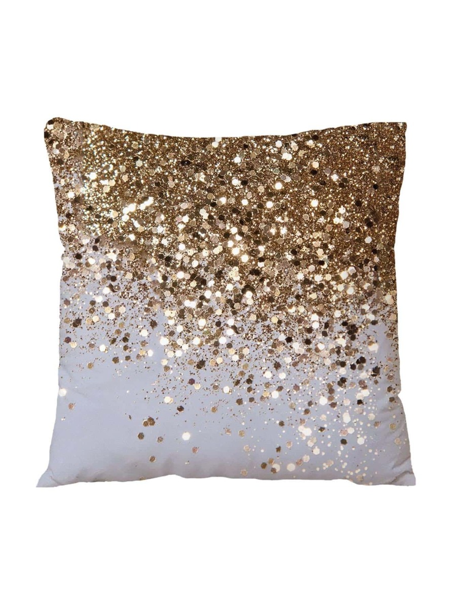 1入組無填充物閃光細節靠墊套，現代針織面料裝飾抱枕套 - 彩色 - 查看 1