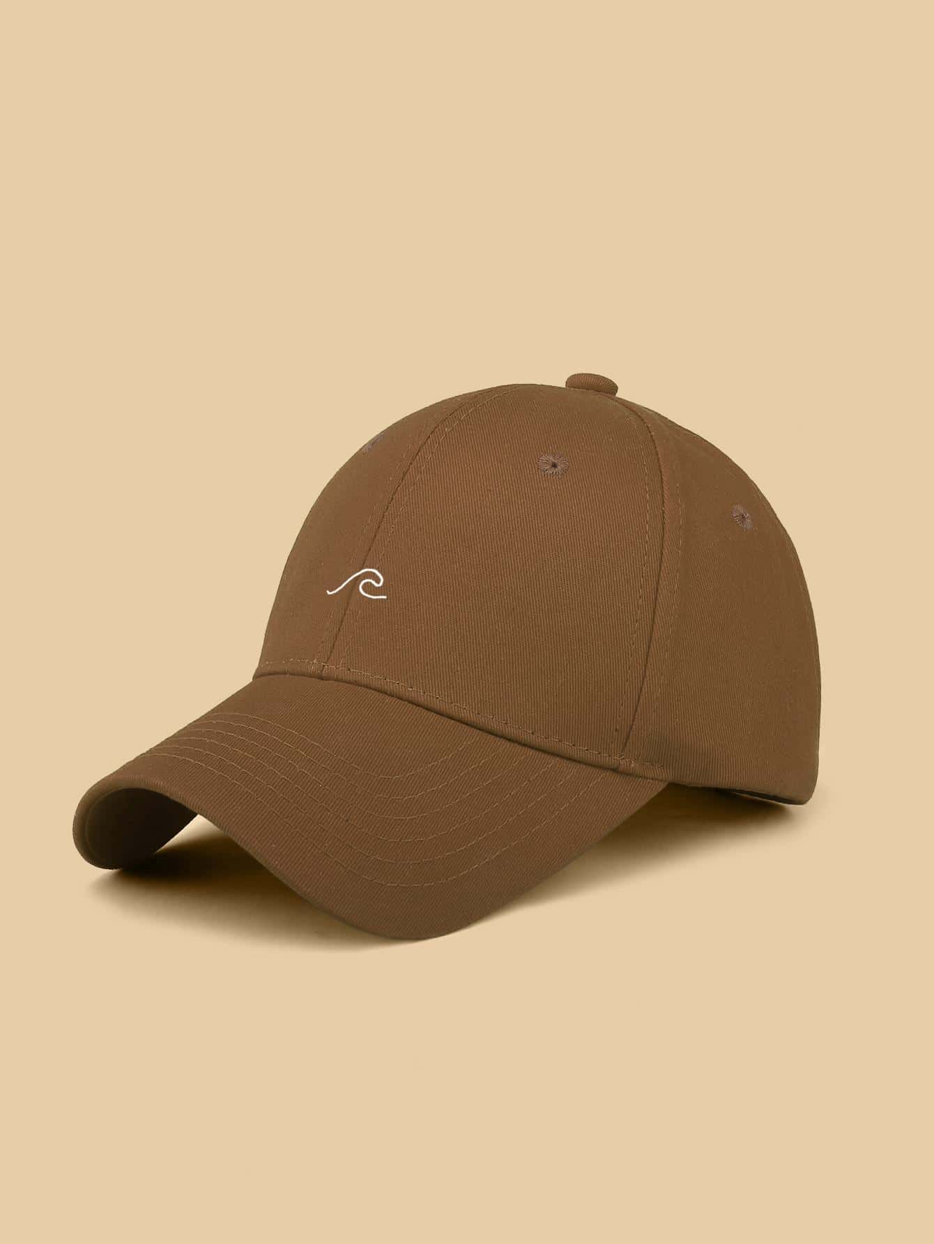1pc Women Waves Pattern Casual Baseball Cap For Daily Life - Coffee Brown - View 1