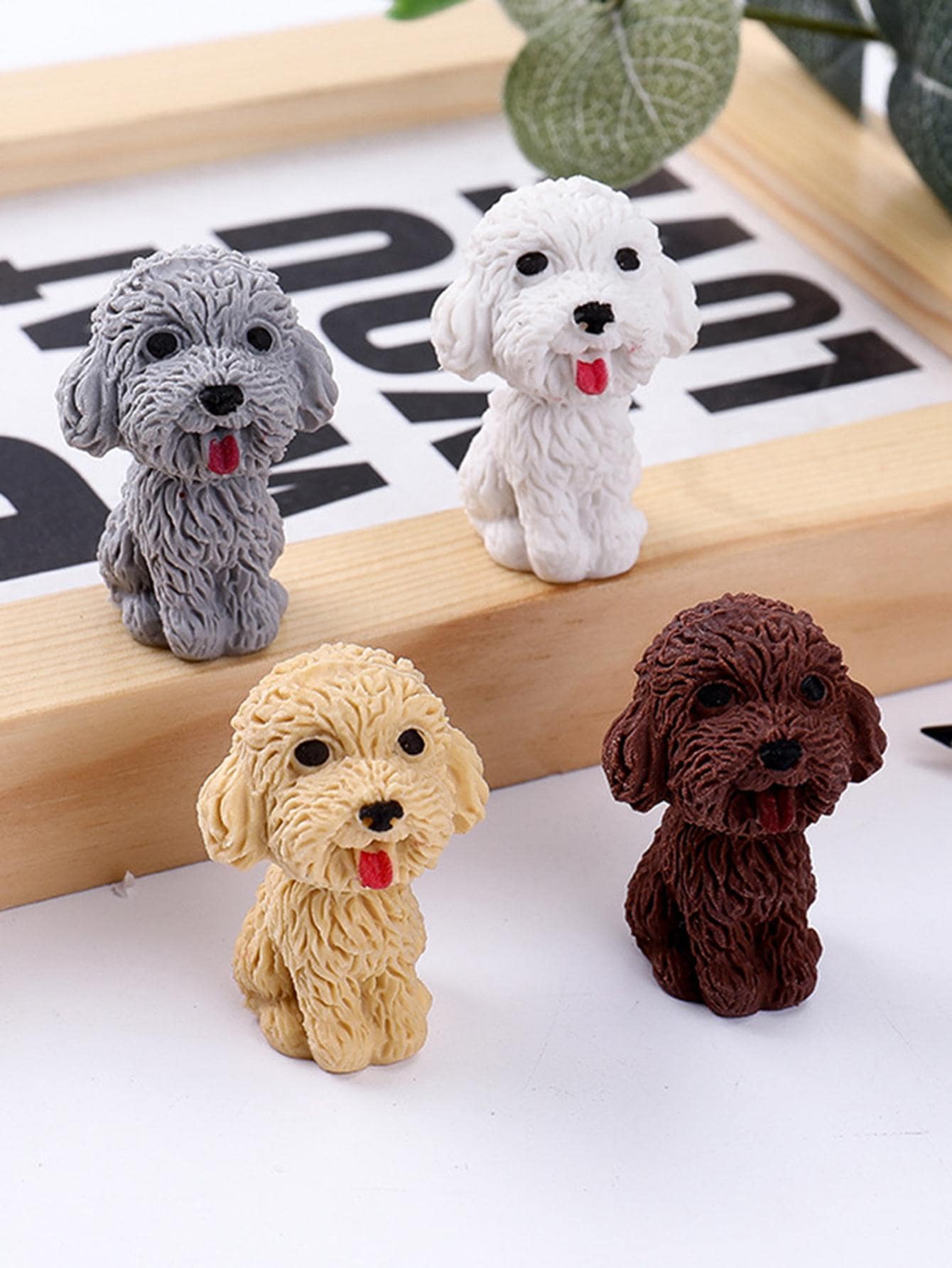 4 piezas borradores con forma de perro de color aleatorio - Multicolor - Ver 1