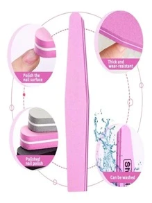 3 Pcs Sponge File Kit For Polishing Acrylic Nails - 彩色 - 查看 2