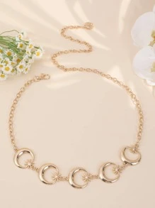 月亮裝飾鏈條腰帶 - 金色 - 查看 1