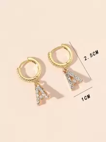 2件套简约时尚26字母耳环，送给女朋友的绝佳生日礼物 - 彩色 - 查看 3