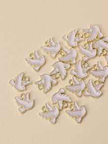 20/50pcs Zinc Alloy Oil Drop Small Pigeon & Animal Decor Accessories For DIY Necklace, Earrings, Keychain, Pendant - White - View 4