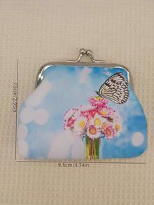 Monedero con patrón de mariposa y flor en país estilo - Multicolor - Ver 1
