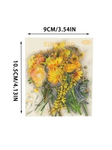 40pcs Flower Pattern Assorted Sticker, Cartoon Multi-purpose Decorative Sticker For DIY Craft, Hand Account Decoration - Multicolor - View 2