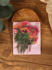 40張裝花卉圖案什錦貼紙卡通多用途DIY工藝裝飾貼紙手帳裝飾 - 彩色 - 查看 4