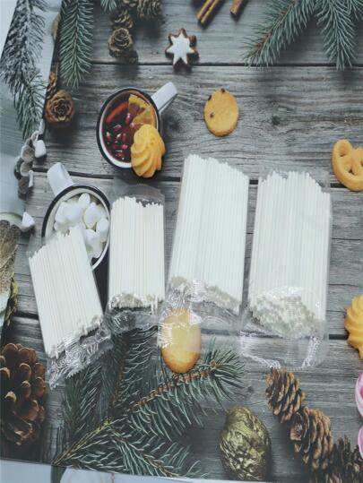 100入組/包素色烘焙用紙棍棒適用於DIY棒棒糖,蛋糕裝飾