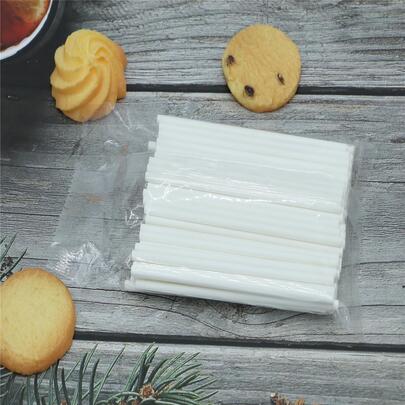 100入組/包素色烘焙用紙棍棒適用於DIY棒棒糖,蛋糕裝飾