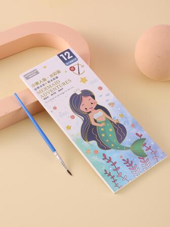 1 pieza Libro de colorear con estampado de dibujos animados colorante lindo colorido portátil para pintura