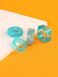 4 cái/bộ Nhẫn tối giản - Nhiều màu - Xem 1