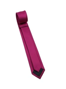 ZONFAZ 1pc Men 6cm Solid Color Small Plaid Business Fashionable All-Match Slim Polyester Tie Suitable For Work, Daily Life, And Wedding Celebration - Red Violet - View 4