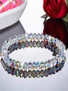 1pc Crystals Stretch Beaded Bracelets For Women