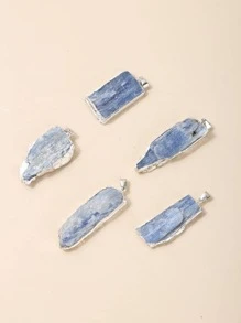 Bohemian Asymmetrical Stone Decor DIY Charm For Women For DIY Jewelry Making - Natural Kyanite Rough Gold Pendant - View 8