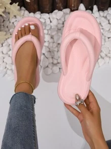 Dép xỏ ngón nữ tối giản, Dép xỏ ngón thời trang đi biển - Hồng - Xem 4