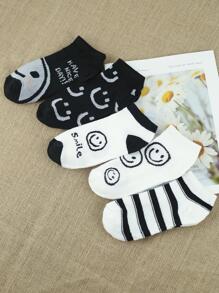 5pairs Men Cartoon Graphic Ankle Socks - Multicolor - View 1