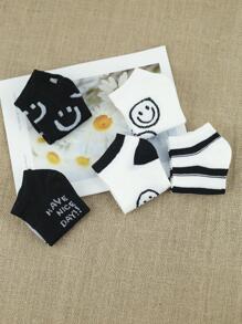 5pairs Men Cartoon Graphic Ankle Socks - Multicolor - View 4