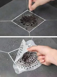 10 件一次性浴室排水毛发过滤贴纸，排水塞，除臭剂，水槽过滤器，下水道疏通地板砖地板地砖自粘地板砖剥离粘贴地板客厅装饰房间装饰家居装饰厨房 - 杏色 - 查看 3