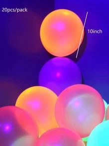 20pcs Latex Decorative Balloon, Modern Mixed Color Glow In The Dark Balloon For Home Decor - Multicolor - View 3