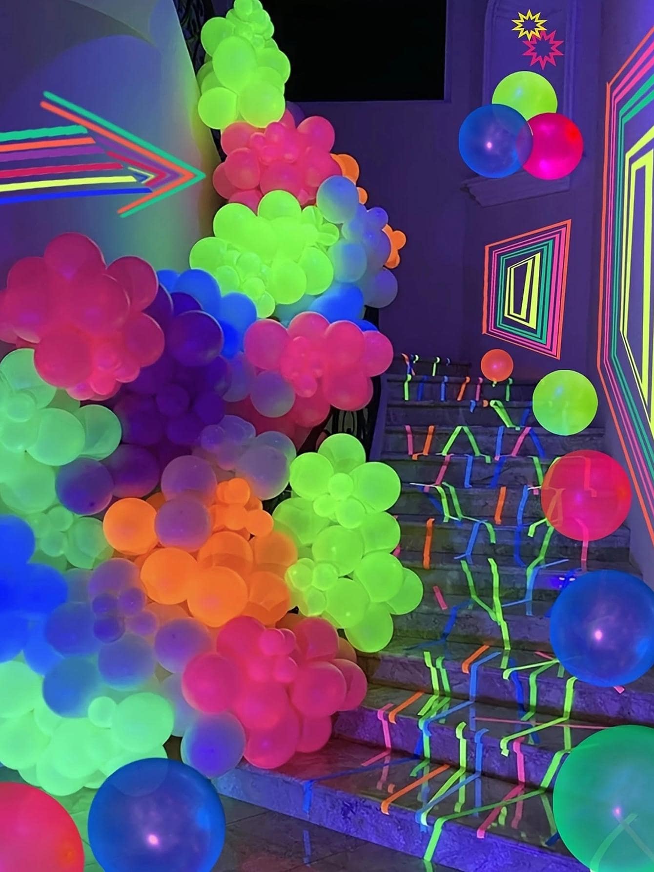 20pcs Latex Decorative Balloon, Modern Mixed Color Glow In The Dark Balloon For Home Decor - Multicolor - View 1