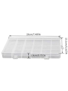 1入組休閒透明首飾盒適合女士適用於首飾類收納 - 無色 - 查看 6