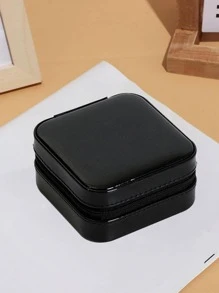 1 Miếng Có thể mang đi chất liệu da PU Hộp thu nạp trang sức Cho du lịch - màu đen - Xem 5