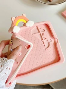 Apple 1 件彩色熊设计 iPad 保护壳适用于 iPad 7/8/9、iPad Air 5/4/3 第 9 代 10.2 英寸、iPad Pro 11 英寸、iPad Mini 7、iPad Air 6、硅胶全身保护套 - 粉色 - 查看 6