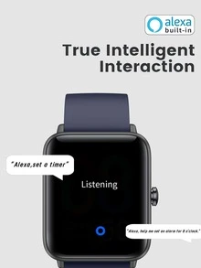 FLYTIK 1pc Men Women Blue Silicone Strap Sporty Date Alarm Sleep Tracking Heart Rate Monitoring Square Dial Smart Watch, Compatible With Androids iPhone - Blue - View 3