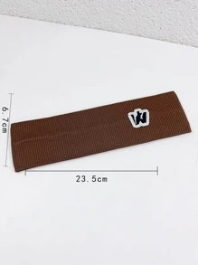 Men Letter Graphic Hair Band - Rust Brown - View 4