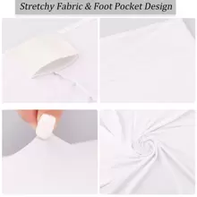 4 Pack Solid Color Spandex Table Cover Table Cloth For Folding Tables Fitted Rectangular Tablecover Washable Wrinkle Resistant Polyester Stretch Black Tablecloth Protector For Wedding Banquet Party - trắng - Xem 2