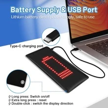 Mini LED Sign, Battery Powered LED Matrix Panel, Scrolling Smart App Control Programmable LED Digital Display - Black - View 7