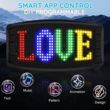 Mini LED Sign, Battery Powered LED Matrix Panel, Scrolling Smart App Control Programmable LED Digital Display - Black - View 3