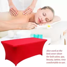 4 Pack Solid Color Spandex Table Cover Table Cloth For Folding Tables Fitted Rectangular Tablecover Washable Wrinkle Resistant Polyester Stretch Black Tablecloth Protector For Wedding Banquet Party - Red - View 7