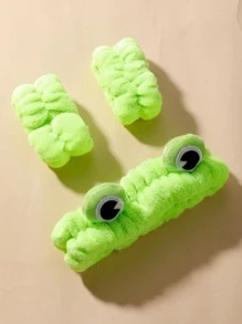 3 件套卡通青蛙图案沐浴头带和沐浴腕带家居浴室装饰返校 - 綠色 - 查看 4