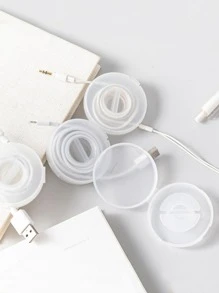 1 pieza Organizador de cable de dato transparente - Blanco - Ver 4