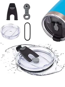 1 Paquete de 20 oz Tapas de Vidrio, Tapas con Pitillo a Prueba de Derrames y Salpicaduras para Old Rtic, Ozark Trail de 20 oz - transparente - Ver 2