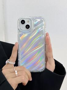 1 Pieza Funda Para Teléfono De Alta Calidad Y Minimalista Con Orificio De Cámara Y Lentejuelas Brillantes, Compatible Con Iphone - transparente - Ver 3