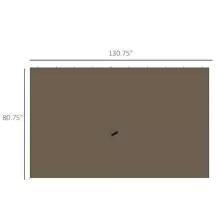 Outsunny 10' x 12' Universal Gazebo Sidewall Set with 4 Panels, Hooks/C-Rings Included for Pergolas & Cabanas - màu nâu - Xem 4